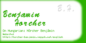 benjamin horcher business card
